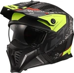 LS2 OF606 Drifter Devor Matt Black/Hi-Vis Yellow L Casco