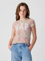 Pink-beige girls' T-shirt with GAP logo