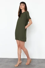 Trendyol Khaki Straight Cut Mini Woven Dress