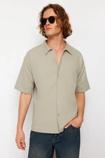 Trendyol Stone Regular Fit Short Sleeve Comfortable Flexible Knitted Shirt