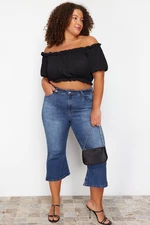 Trendyol Curve Blue Short Length Flare Denim Jeans