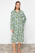 Trendyol Geometric Patterned Maxi Woven Tassel Beach Dress