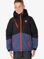 Modro-čierna chlapčenská zimná bunda s kapucou SAM 73