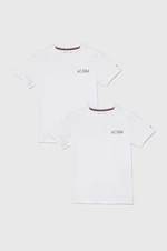 Dětské bavlněné tričko Tommy Hilfiger 2-pack bílá barva