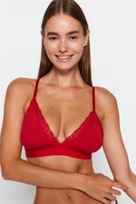 Trendyol Red Polyamide Lace Detailed Rope Strap Covered Bralette Knitted Bra
