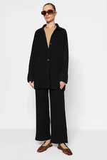 Trendyol Anthracite Slit Detailed Cardigan-Pants Knitwear Suit