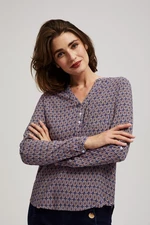 Patterned V-neck shirt