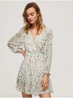 Creamy Women's Floral Short Dress with Ruffle Pepe Jeans Dina