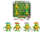 Set of 4 Diecast Figure Key Chains "Teenage Mutant Ninja Turtles" TV Series "Metalfigs" Series Diecast Models by Jada