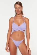 Trendyol Lilac Bralette nyakkendő bikini felső