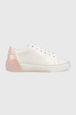 Kožené sneakers boty Calvin Klein HW0HW01378 HEEL COUNTER CUPSOLE LACE UP bílá barva