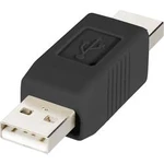 USB adaptér Renkforce 1x USB 2.0 zástrčka ⇔ 1x USB 2.0 zástrčka, černá, pozlacený