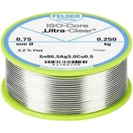 Pájecí cín Felder Löttechnik ISO-Core "Ultra Clear" SAC305, cívka, 0.250 kg, 0.75 mm