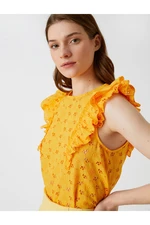 Koton Sleeveless Blouse Scalloped Ruffle Detail