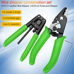 Fiber Optic Tool Kit VCFS-33 Three-port Fiber Stripper and VCFS-J1 Leather Wire Stripper FTTH Fiber Stripper Tool