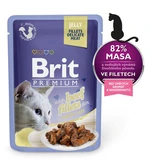 BRIT cat  kapsa  FILLETS želé 85g - Pstruh - 24 x 85g / expirace 13.6.2024