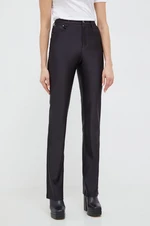 Kalhoty Guess dámské, černá barva, jednoduché, high waist, W4RA33 KC4C0