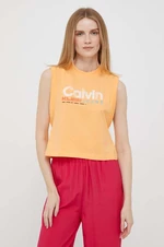 Bavlněný top Calvin Klein Jeans oranžová barva, J20J221359