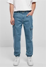 Southpole Denim s cargo vreckami retro stredne modré opraté