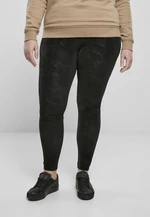 Women's washed trousers made of artificial leather black