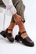 Women's sandals with chunky heels black Dottiassa