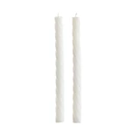 TWISTED Sada lesklých sviečok 2 ks 25,5 cm - biela