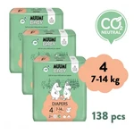 MUUMI BABY 4 Maxi 7–14 kg měsíční balení eko plen 138 ks