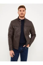 LC Waikiki Standard Fit High Neck Men's Leather Look Coat