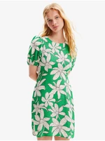 Women's white and green floral dress Desigual Nashville - Women