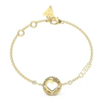 Guess Něžný pozlacený náramek Rolling Hearts JUBB03344JWYG 14,5 - 18,5 cm - S