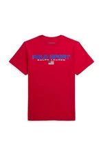 Detské bavlnené tričko Polo Ralph Lauren červená farba, s potlačou