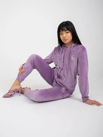 Purple women&#039;s velour set with Melody patches