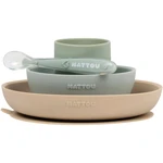 NATTOU Tableware Set of 4 Pieces jedálenská súprava pre deti Green 4 ks