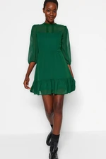 Trendyol Emerald Green Lace Woven Dress