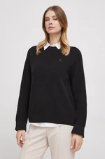 Bavlnený sveter Tommy Hilfiger čierna farba,teplý,WW0WW40751