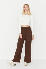 Trendyol Brown Wide Leg Slim Sports Sweatpants