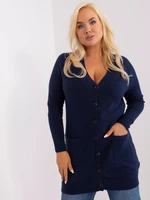 Plus size navy blue sweater with viscose