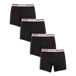 4PACK pánské boxerky Levis černé