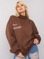 Brown insulated turtleneck sweatshirt