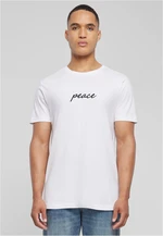 Men's T-shirt Peace Wording EMB white