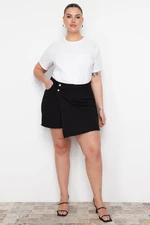 Trendyol Curve Black High Waist Skirt with Tassels Shorts Skirt