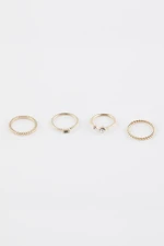 DEFACTO Women's 4-Piece Gold Ring