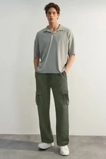 Trendyol Khaki Wide Leg/Wide Cut Cargo Pocket Sweatpants