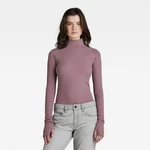 G-STAR Top - Rib mock slim ls wmn fialový