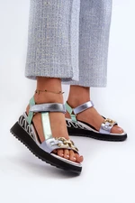 Women's wedge sandals D&A Green