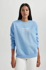 DEFACTO Relax Fit Crew Neck Thick Sweatshirt