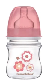 CANPOL BABIES Fľaša so širokým hrdlom Newborn baby ružová 120 ml