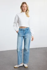 Trendyol Blue High Waist Wide Leg Jeans