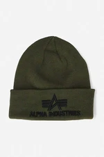 Čepice Alpha Industries 3D Beanie zelená barva, 168910.257