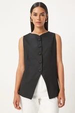 Happiness İstanbul Women's Black Sleeveless Woven Vest